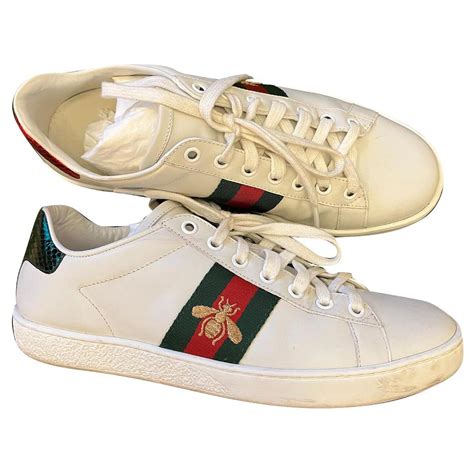 womens brown gucci trainers|Gucci bee trainers women's.